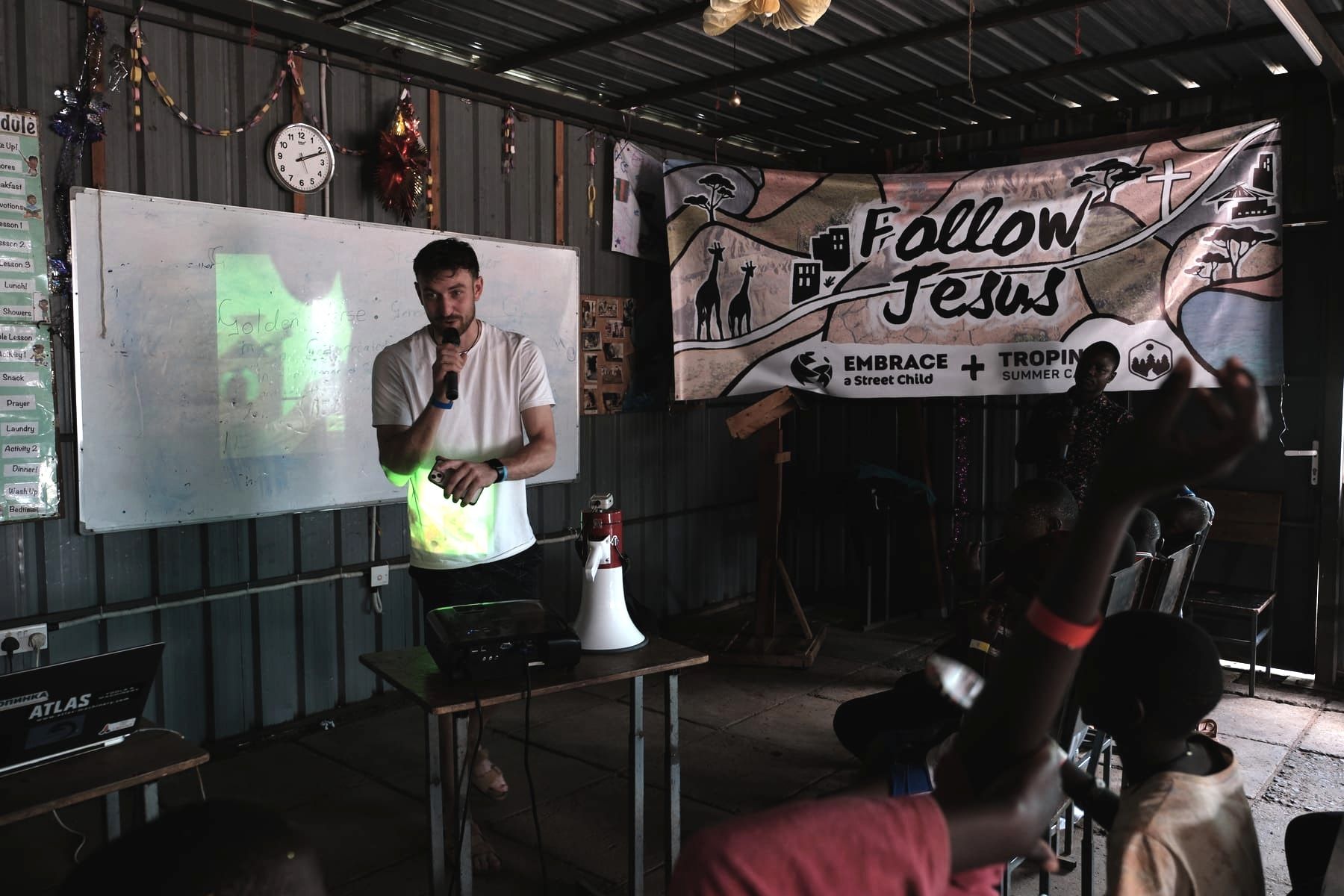 A Bible teaching moment during an Embrace camp program