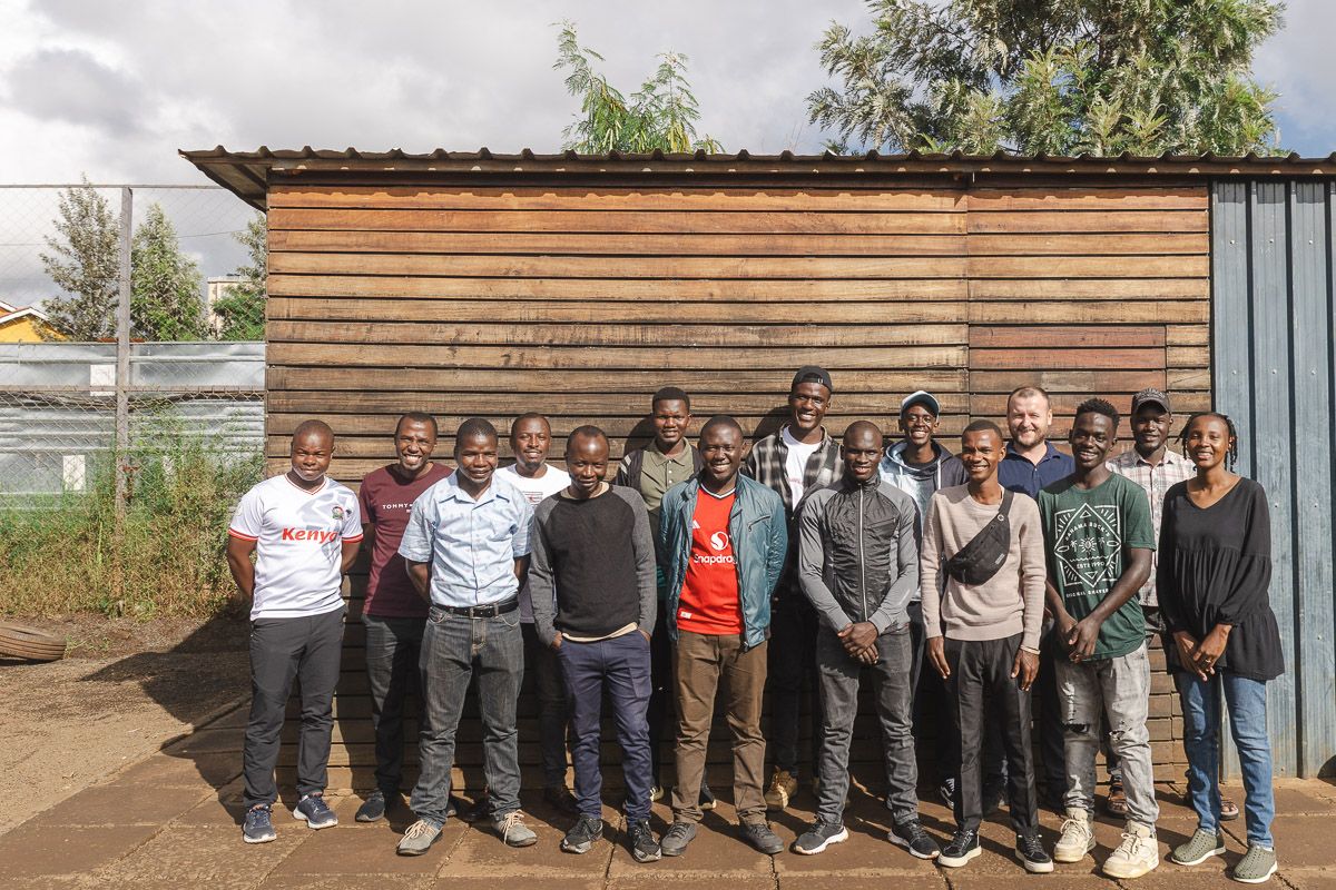 Embrace Nairobi Centre staff standing together outside the centre